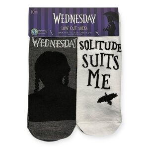 Wednesday Addams Family Low Cut Socks 10 Pack Size 4 - 10